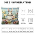 thumbnail image 5 of COMIO  Cute Bunny Easter Pillow Covers Egg Rabbit Floral Decorative Throw Pillows Covers Blue and White Striped Pillow Covers Spring Home Decor for Couch Bed, 5 of 5