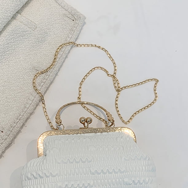 Bolso De Noche Bolso de noche para mujer Elegante cadena de metal Bolsos de hombro para dama Bolso de mensajero (Blanco) Ndcxsfigh Para Estrenar