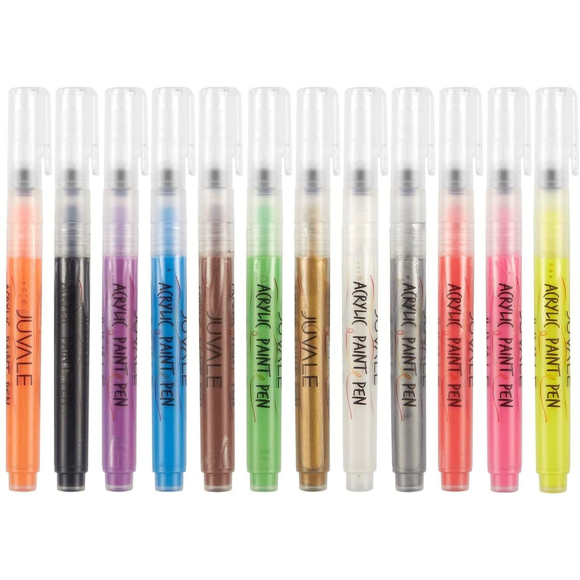 Oil Based Acrylic Paint Pens 3mm Tip 12 Vibrant Colors Quick Dry 