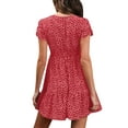 thumbnail image 4 of LilyLLL Womens Retro Puff Sleeve Mini Dress Boho Floral Sundress, 4 of 4