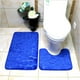 thumbnail image 1 of Set de alfombras de baño de dos piezas con alfombra en forma de U - 32x20" y 20x16" - Grueso de microfibra de 2" con respaldo antideslizante de PVC para baño y ducha, 1 of 3