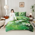 thumbnail image 4 of Homewish Flying Butterflies 2pcs Bedding Comforter Set For Teens,Chic Green Flowers Twin Comforter Sets,Spring Garden Breathable Bedding Set,Ultra Soft Home Decor,Reversible, 4 of 8