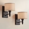 Franklin Iron Works French Scroll Wall Sconces Set Of 2 - Rubbed Bronze, Farmhouse Rustic Lighting