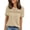 Apricot Powder, variant on Women's Tops Casual Scoop Neck Short Sleeve Waffle Knit Hollow Out Shirts Loose Tunic Tops Blouses