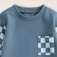 thumbnail image 4 of Towmus Toddler Baby Boy Fall Outfit Plaid Long Sleeve Sweatshirts Elastic Waist Pants Cute Clothes Set, 4 of 5