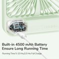 thumbnail image 4 of Ventilador de escritorio JISULIFE FA26 recargable de 4500 mAh, 4 velocidades, color verde, 4 of 5