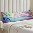 thumbnail image 3 of Abstract Body Pillow Cover,Marble Art Fantastic Iridescent Colors, Long Pillow Case Protector with Zipper Decorative Pillowcase Soft Large Pillow Cases Covers for Bed,Couch 20"x54" Pink Purple Yellow, 3 of 6