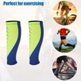thumbnail image 3 of Unique Bargains 1 Pair Calf Leg Sleeves Blue Green Size L for Running Arthritis Joint Pain Ease Spandex, 3 of 6