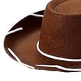 thumbnail image 4 of Xudanell Western Cowboy Hat for Kids Boy Girl Cowboy Cowgirl Dress Up Hat with Buckle Belt (Coffee, 4-10 Years), 4 of 4