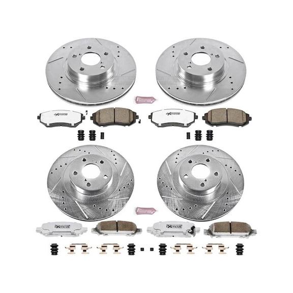 Front and Rear Brake Pad and Rotor Kit - Compatible with 2003 - 2006 Subaru Baja Sport - Power Stop