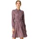 thumbnail image 1 of Vestido Floral De Una Línea De Manga Larga Con Columpio Hasta La Rodilla Y Cuello Simulado Para Mujer Marrón XS, 1 of 6
