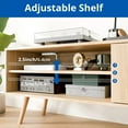 thumbnail image 4 of Cozy Castle 50-Inch TV Stand, Modern Entertainment Center with Charging Station, Oak, 4 of 9