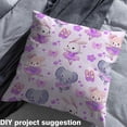 thumbnail image 2 of Homewish Kawaii Ballet Rabbit Fabric by the Yard 3 Yard,Cartoon Animal Elephant Sewing Fabric,Purple Flower Floral Room Decor Fabric by the Yard For Girls Boys Kids,Super Cozy Room Decor, 2 of 6