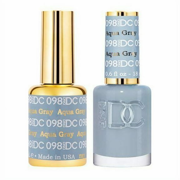 DND - DC Duo Soak off Gel & Matching nail polish - 098 Aqua Gray