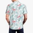 thumbnail image 3 of Balery Tropical Flamingo Printed Men’s Short Sleeve Polo Shirt, Midweight Men's Shirt,Golf Polo shirts -4X-Large, 3 of 8