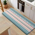 thumbnail image 5 of Pink and Blue Geometric Striped Pattern Kitchen Rug Mat,Kitchen Runner Rugs Non Skid Washable,Decorative Kitchen Floor Mats for Kitchen,Sink,Laundry,17"x47.2", 5 of 7