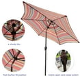 thumbnail image 5 of Outdoor Market Table Umbrella, 8.6ft UV Protection Patio Umbrella with Push Button Tilt, 6 Ribs and Crank System, Outdoor Patio Table Umbrella for Backyard, Pool, Beach, Deck, Balcony, Red, D194, 5 of 8