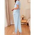 thumbnail image 3 of Avidlove Women Pajamas Set Short Sleeve Pjs Tops with Jogger Pants Loungwear 2 Piece Printed Sleepwear with Pockets, 3 of 7