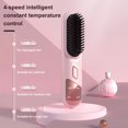 thumbnail image 1 of Hair Straightener Brush 4 Temperatures Fast Heating USB Rechargeable Cordless Negative Ions Hot Brush Electric Fluffy Curly Hair Styling Detangling Comb, 1 of 8