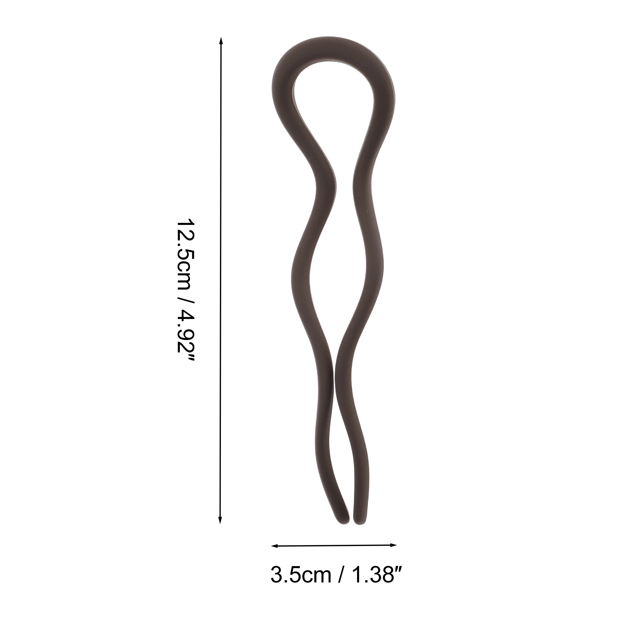 Unique Bargains U-shaped Hair Pin 4.92"x1.38" 1 Pc Matte Dark Brown