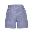 thumbnail image 5 of Sakmal Chino Shorts for Women Bermuda Blue Cotton and Linen A Line Wide Leg Mid Rise 5" Shorts for Women, 5 of 6