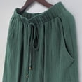 thumbnail image 5 of Lumtrix Womens Linen Barrel Harem Pants Casual Wide Leg Baggy Balloon Drawstring Boho Summer Beach Vacation Palazzo Travel Pants Green XL, 5 of 6