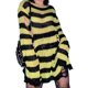 thumbnail image 1 of Sunloudy Camisa ahuecada para mujer, manga larga, cuello redondo, corte a rayas, tejido, informal, fiesta, otoño, primavera, tops Sunloudy  Tamaño medio, 1 of 9