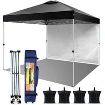 Naipo 10'x10' Pop up Tent with Sidewall,  Portable Outdoor Canopy,Sun & Rainy Use, Water Resistance, Foldable with Carry Bag, Black