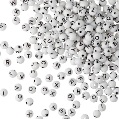 12 Pack: Alphabet Acrylic Round Craft Beads by Bead Landing - 7.5mm