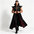 thumbnail image 6 of JOANKDMI Mens Gothic Steampunk Long Vest Sleeveless Victorian Tailcoat Vintage Stand Collar Open Front Trench Coat Jacket for Halloween Renaissance Pirate Cosplay, 6 of 9