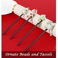 thumbnail image 3 of JOELY Asian Hair Sticks, 4 Pcs 7" Wooden Japanese Hair Pin Stick with Flower Bead Pendants, Traditional Asian Hair Sticks with Vintage Tassel & Chopsticks for Hair, Colorful, 3 of 6
