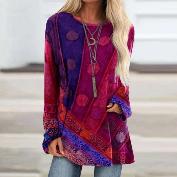 Pink Womens Shirts Dressy Casual, Polyester Womens Flowy Tops, Long Sleeve Casual Blouses for Women, Summer Outfits for Women, Shirts for Women Trendy Summer, Shirts for Women Loose Fit