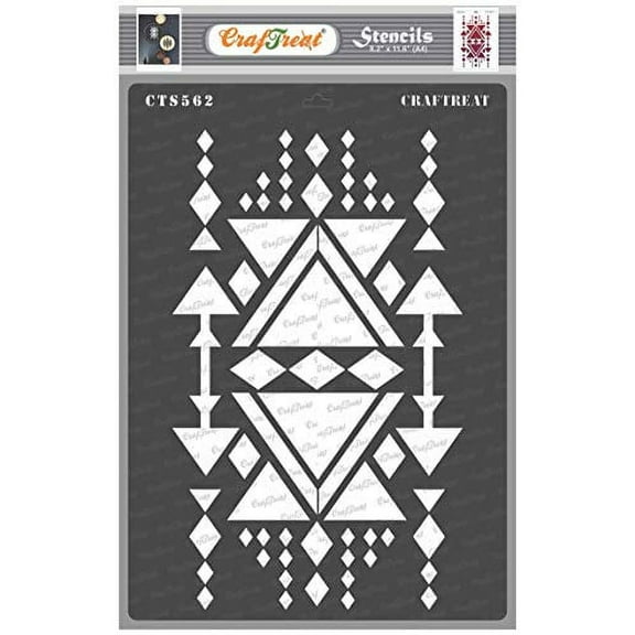 CrafTreat Aztec Design Stencil for Painting and Crafting - 8.3"x11.7" (A4)