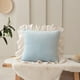 thumbnail image 5 of Cojín de cama de terciopelo de lujo con ribete de encaje, relleno suave, soporte lumbar para cama, sofá, asiento de suelo, decoración para el hogar, acento de confort Aestivo | Azul | AESTIVO, 5 of 7