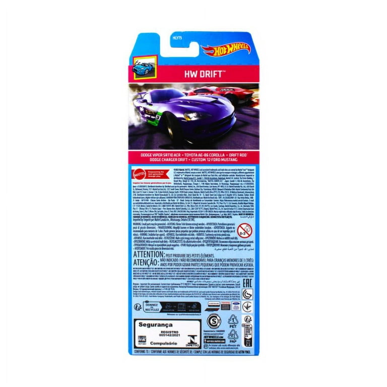Mattel Hot Wheels HW DRIFT 5-Pack: Corolla, Viper, Charger