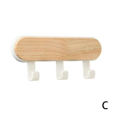 

Wooden Self-adhesive Hooks Wall-Mounted Rack Hanger Decor Home Hanging Y6N7