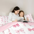 thumbnail image 5 of jejeloiu Girls Cute Bow Twin Comforter Sets,Pink Bowtie Pattern Bedding Set For Girls Kids Reversible 2 Pieces, 5 of 8
