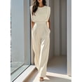 thumbnail image 4 of Jaimenalin Women'S 2 Piece Outfit Set with Mock Neck Crop Top and Palazzo Pants for All Occasions Color M, 4 of 5