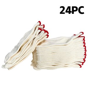 Gants de travail sécurisés 24 PCS Gants de travail en coton réutilisables sans couture lavable Gant à chaîne élastique Taille 8