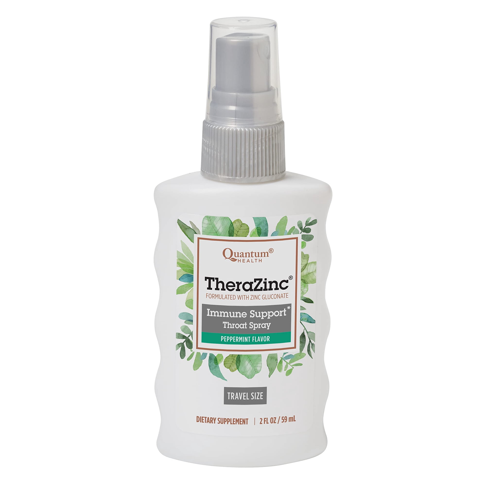 Quantum Health TheraZinc Throat Spray|Peppermint|Provides Immune Support and Throat Comfort|Formulated with Zinc Gluconate|2 Ounce