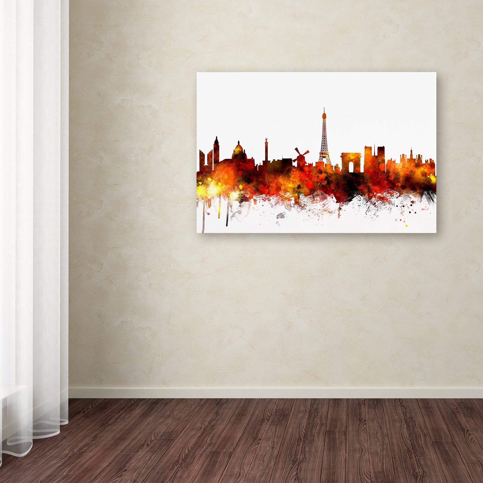 Trademark Fine Art "Paris France Skyline II" Canvas Art by Michael Tompsett