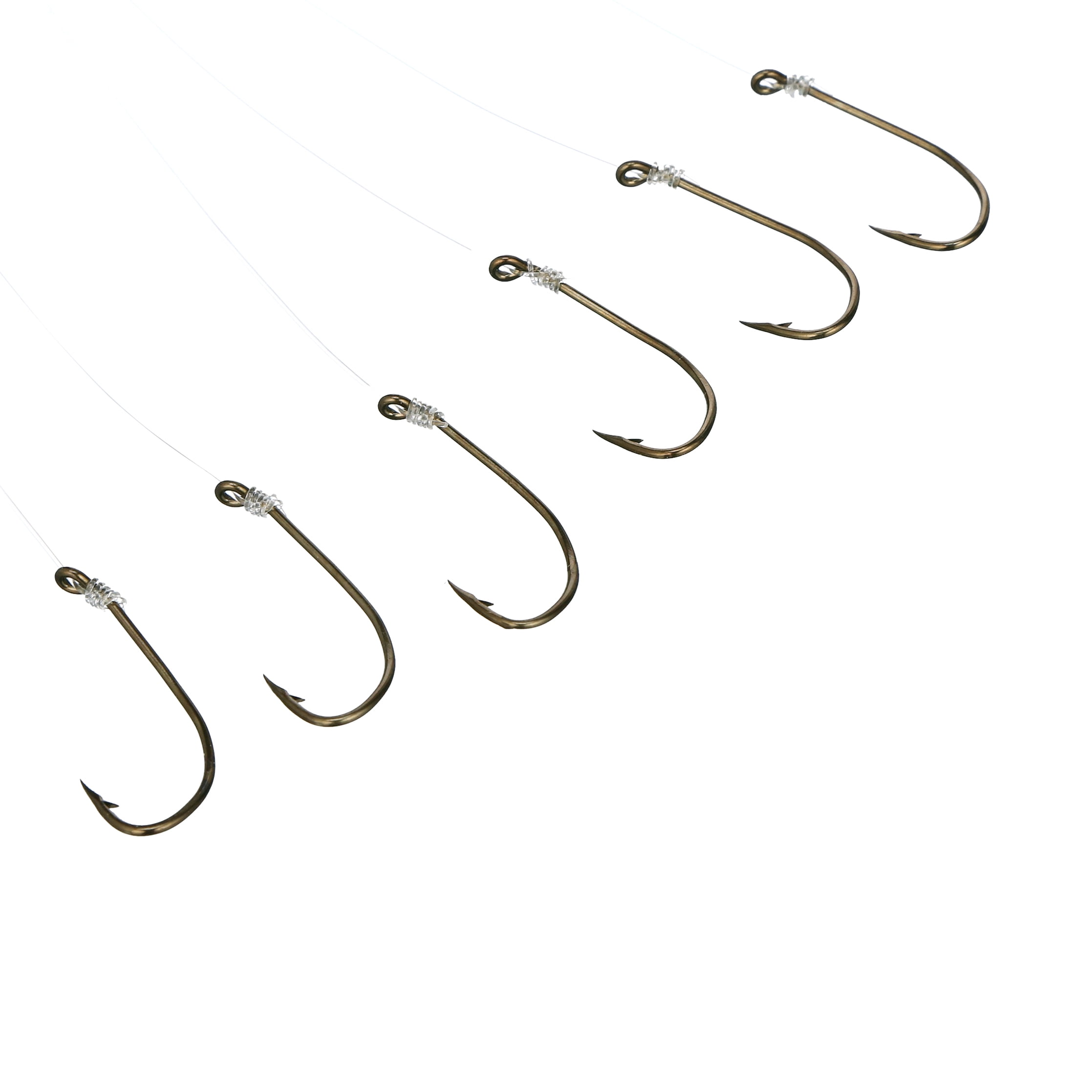 (6 pack) Eagle Claw 031H-2 Plain Shank Snell Fish Hook, Size 2