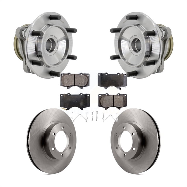 Transit Auto Front Hub Bearing Assembly Disc Brake Rotors and Semi-Metallic Pads Kit for Car Toyota 4Runner RWD KBB-132217