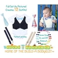 thumbnail image 2 of Noah's Boytique Baby Boy Shower Gift Set Plaid Preppy Navy Tan Light Blue Bow Tie Suspenders Vest Newborn, 2 of 5