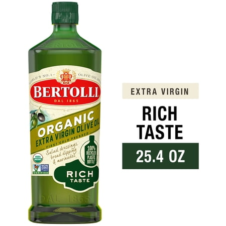 Bertolli Organic Extra Virgin Olive Oil, Rich Taste, First Cold Pressed, Contains Polyphenols, 25.4 fl oz