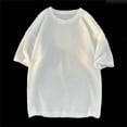 thumbnail image 2 of BiZtdJrK Big and Tall T Shirts for Men Waffle Knit Short Sleeve Casual T Shirt Loose Breathable Summer Tee Tops White XL, 2 of 6