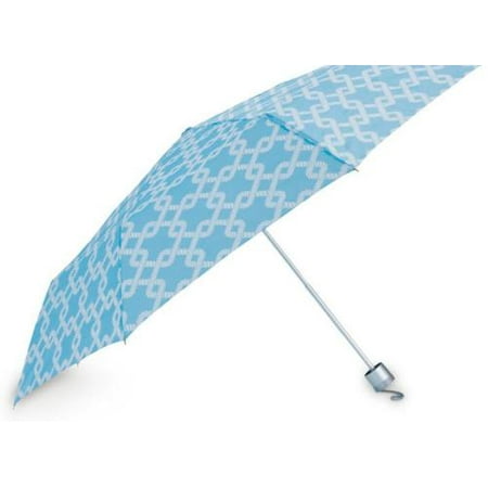 All For Color Coastal Blue with White Links Compact Folding (Best Fold Up Umbrella)