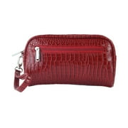Margarita-Insulated Cosmetics Bags with Removable Wristlet, Red Croc