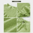 thumbnail image 4 of Sidefeel Womens Crewneck Lace Crochet Chiffon Tops Swiss Dot Ruffled Short Sleeve Casual Shirts Flowy Blouses Tops, 4 of 7
