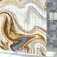 thumbnail image 5 of 72x84 Inches Grey Gold Marble Shower Curtain Abstract Granite Marble Texture Luxury Modern Ink Art Fabric Shower Curtains for Bathroom Curtains Set Polyester Waterproof with Hooks, 5 of 6